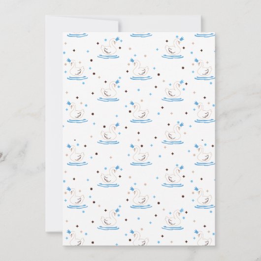 Betoverde Swan Lake Fairy Tale Crowned Swan Feestdagenkaart (Voorkant)