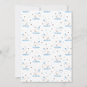Betoverde Swan Lake Fairy Tale Crowned Swan Feestdagenkaart