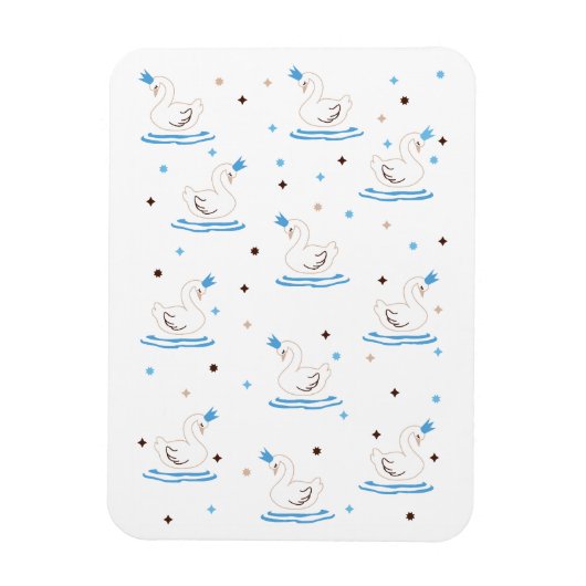 Betoverde Swan Lake Fairy Tale Crowned Swan Magneet (Verticaal)