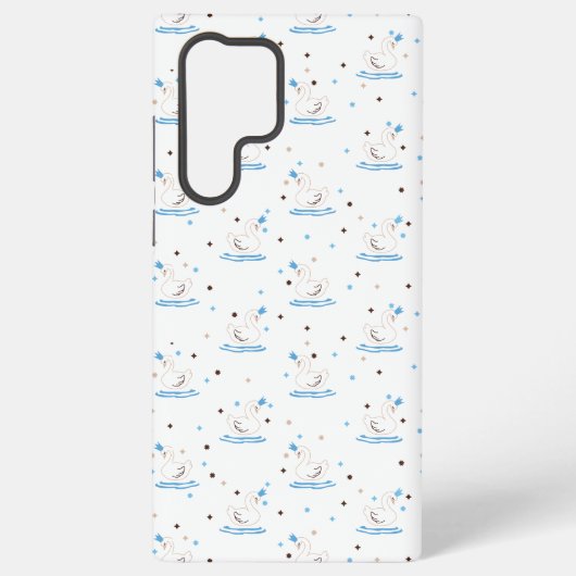 Betoverde Swan Lake Fairy Tale Crowned Swan Samsung Galaxy Hoesje (Achterkant)