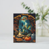 Betoverde Thanksgiving Feest Feestdagenkaart (Staand voorkant)