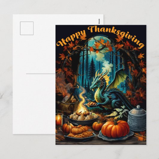 Betoverde Thanksgiving Feest Feestdagenkaart (Voorkant / Achterkant)