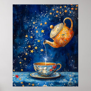 Betoverde Theepot & Kopje Hemels Poster