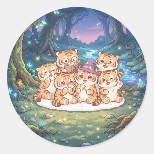 Betoverde Tijgerbos Sticker (Voorkant)