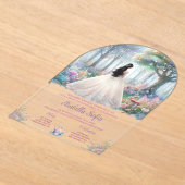 Betoverde tuin Acryl Quinceañera Acryl Uitnodigingen (Laagn)