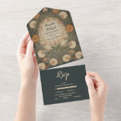 Betoverde tuin Art Nouveau bruiloft All In One Uitnodiging (Afscheurbaar)