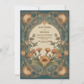 Betoverde tuin Art Nouveau bruiloft Kaart (Voorkant)