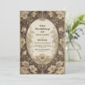 Betoverde tuin Art Nouveau bruiloft Kaart (Staand voorkant)