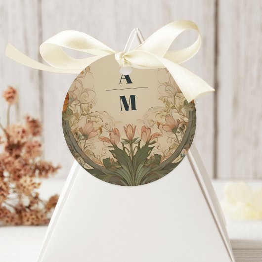 Betoverde tuin Art Nouveau bruiloft Ronde Sticker