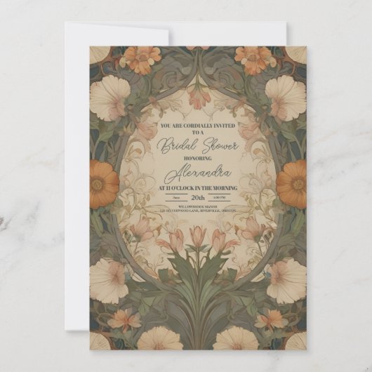 Betoverde tuin Art Nouveau Vrijgezellenfeest Kaart (Voorkant)