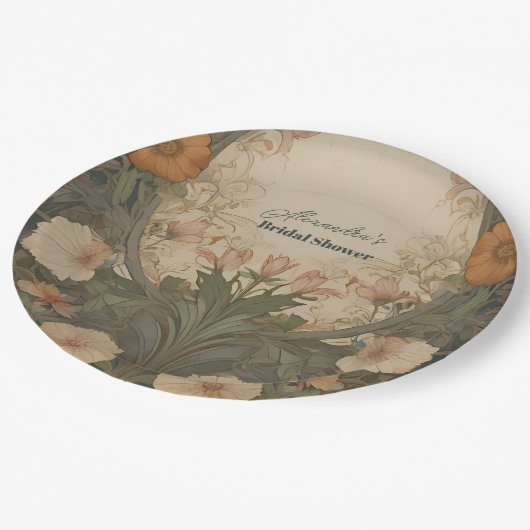 Betoverde tuin Art Nouveau Vrijgezellenfeest Papieren Bordje (Gekanteld)