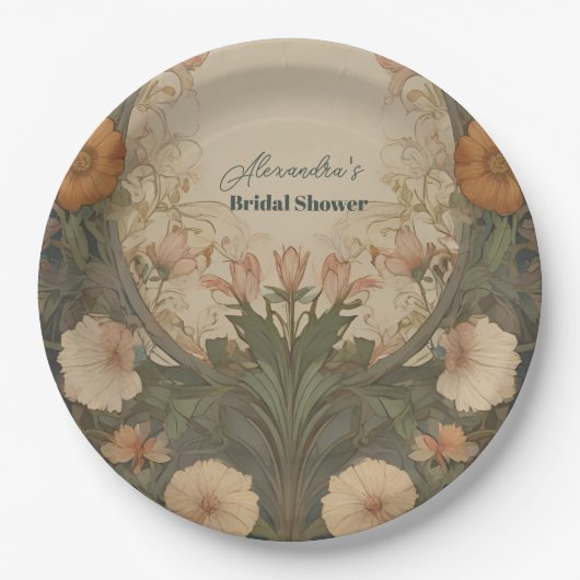 Betoverde tuin Art Nouveau Vrijgezellenfeest Papieren Bordje (Voorkant)