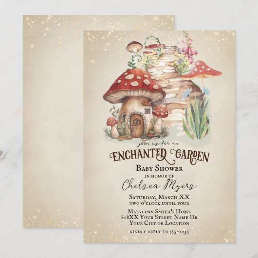 Betoverde Tuin Baby Shower Kaart (Voorkant / Achterkant)