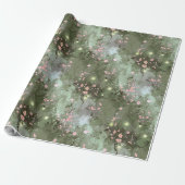 Betoverde tuin Bloemen Patroon Roze ID1163 Cadeaupapier (Uitgerold)