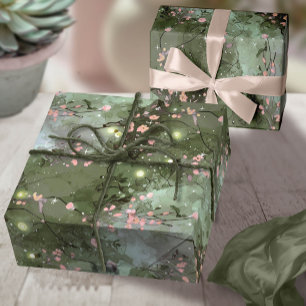 Betoverde tuin Bloemen Patroon Roze ID1163 Cadeaupapier