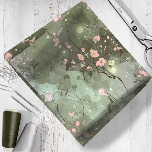 Betoverde Tuin Bloemen Roze en Groen ID1163 Stof