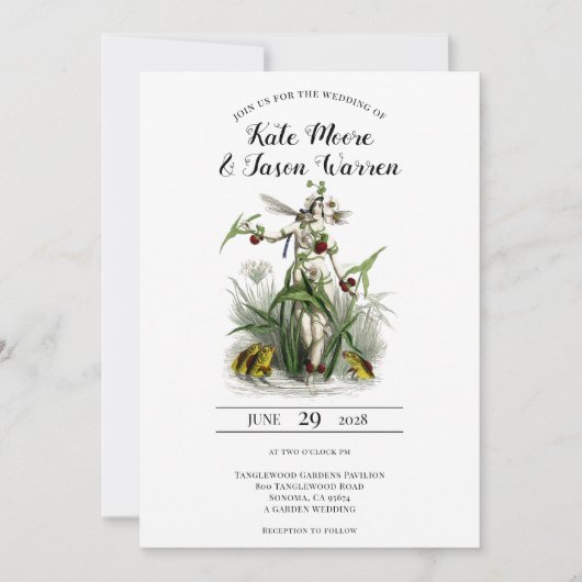 Betoverde tuin Bourgondië bruiloft Kaart (Voorkant)