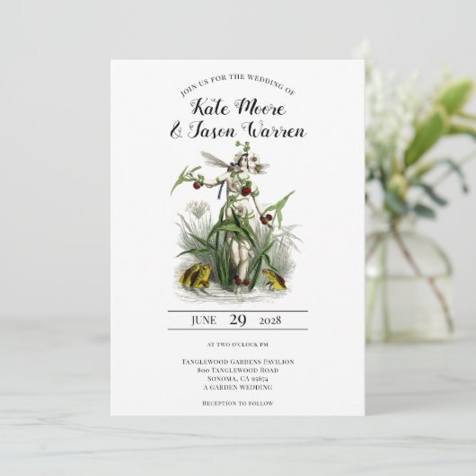 Betoverde tuin Bourgondië bruiloft Kaart (Staand voorkant)