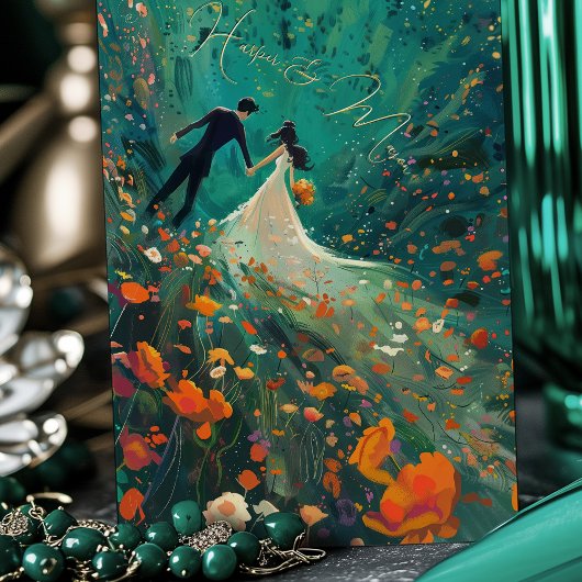 Betoverde tuin bruiloft kaart