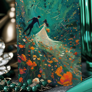 Betoverde tuin bruiloft kaart