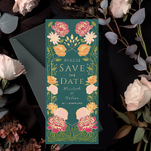Betoverde Tuin Bruiloft Save the Date Groen Kaart