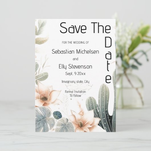 Betoverde Tuin Bruiloft Save The Date Kaart (Staand voorkant)