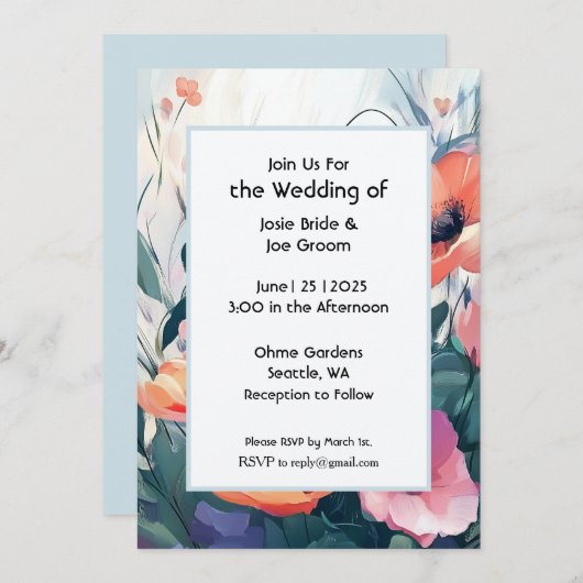 Betoverde tuin bruiloft uitnodiging (Voorkant / Achterkant)