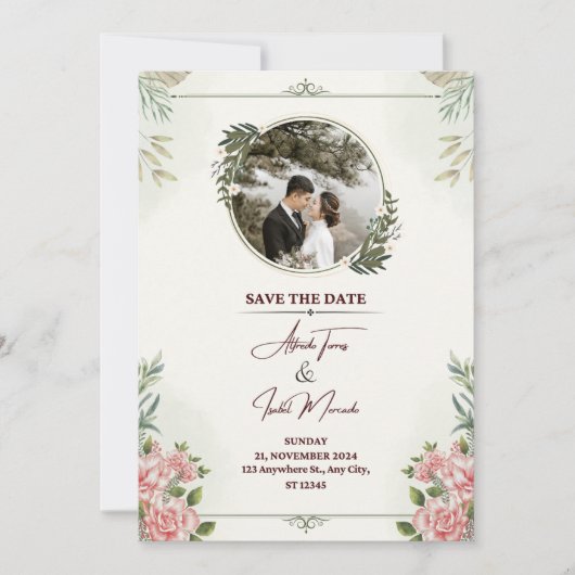 Betoverde tuin bruiloft uitnodiging (Voorkant)