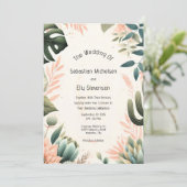 Betoverde tuin bruiloft uitnodiging (Staand voorkant)