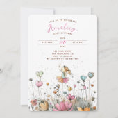 Betoverde Tuin Eerste Verjaardagsfeestje Kaart (Achterkant)