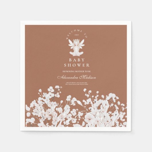 Betoverde tuin Fairy Wildflower Baby shower Servet (Voorkant)
