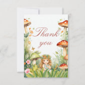 Betoverde tuin fee baby shower bedankkaart (Voorkant)