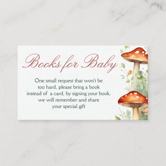 Betoverde tuin fee baby shower boek aanvraag informatiekaartje (Voorkant)