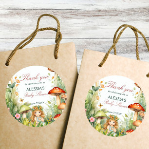 Betoverde tuin fee baby shower gunst ronde sticker