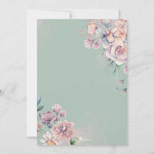 Betoverde tuin fee eerste verjaardagsfeest kaart (Achterkant)