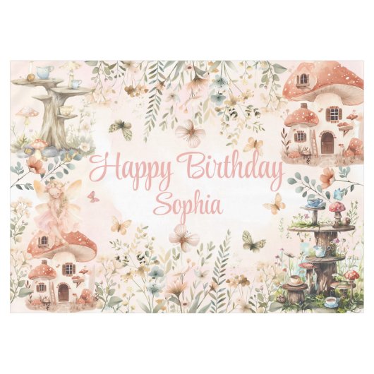 Betoverde tuin fee tafelkleed (Voorkant (Horizontaal))