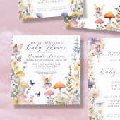 betoverde tuin fee wilde bloem baby meisje douche kaart