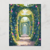 betoverde tuin | Floral Archway Painting Briefkaart (Voorkant)