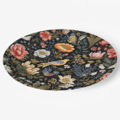 Betoverde Tuin Geel Vogel en Bloemen  Papieren Bordje (Gekanteld)