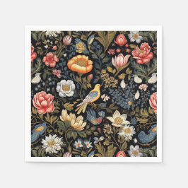 Betoverde Tuin Geel Vogel en Bloemen Servet