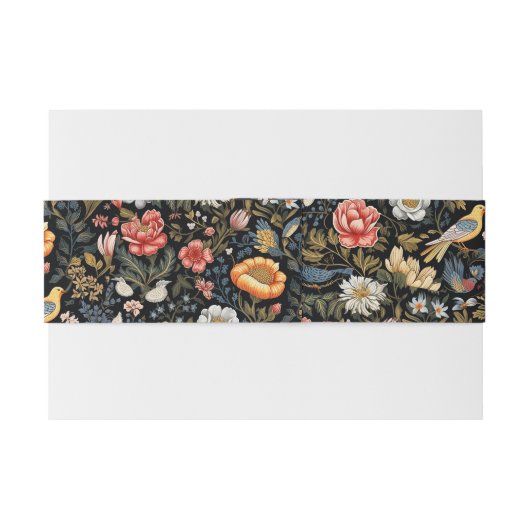 Betoverde Tuin Geel Vogel en Bloemen  Uitnodigingen Wikkel (Achterkant Voorbeeld)