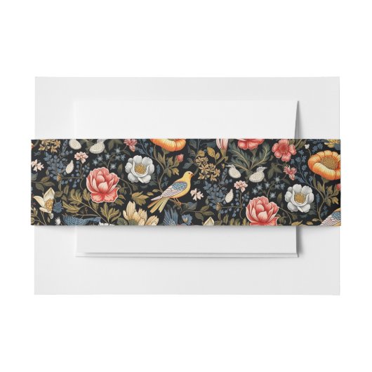 Betoverde Tuin Geel Vogel en Bloemen  Uitnodigingen Wikkel (Voorkant Voorbeeld)