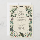 Betoverde Tuin Gotische Botanische Bruiloft Save The Date (Voorkant)