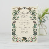 Betoverde Tuin Gotische Botanische Bruiloft Save The Date (Staand voorkant)