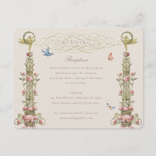 Betoverde Tuin Huwelijksreceptie Kaart (Voorkant)