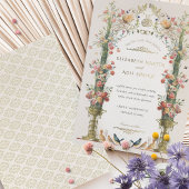 Betoverde  tuin islamitische bruiloft folie uitnodiging