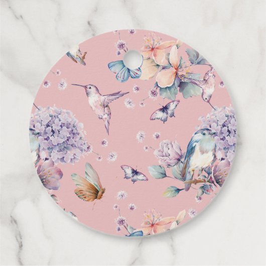 Betoverde tuin kleine fee verjaardagsfeestje bedankjes labels (Achterkant)