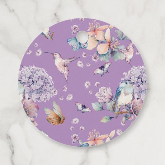 Betoverde tuin kleine fee verjaardagsfeestje bedankjes labels (Achterkant)