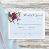 Betoverde Tuin Lichtblauw Bourgogne Marine RSVP Kaartje