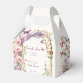 Betoverde tuin pastel vlinders baby shower bedankdoosjes (Voorkant Zijde)